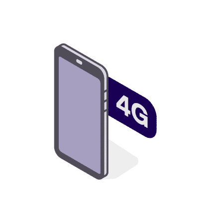 Pictogramme d'une téléphone mobile 4G